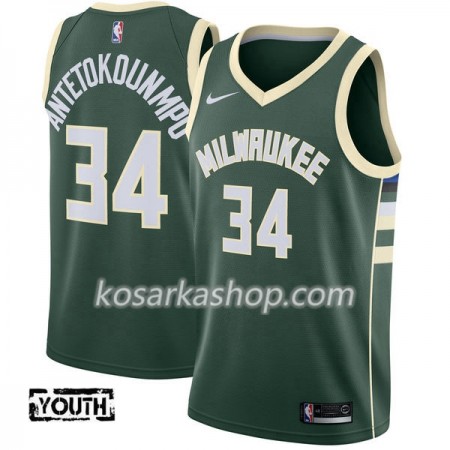 Dres Milwaukee Bucks Giannis Antetokounm 34 Nike 2017-18 Zelena Swingman - Dječji